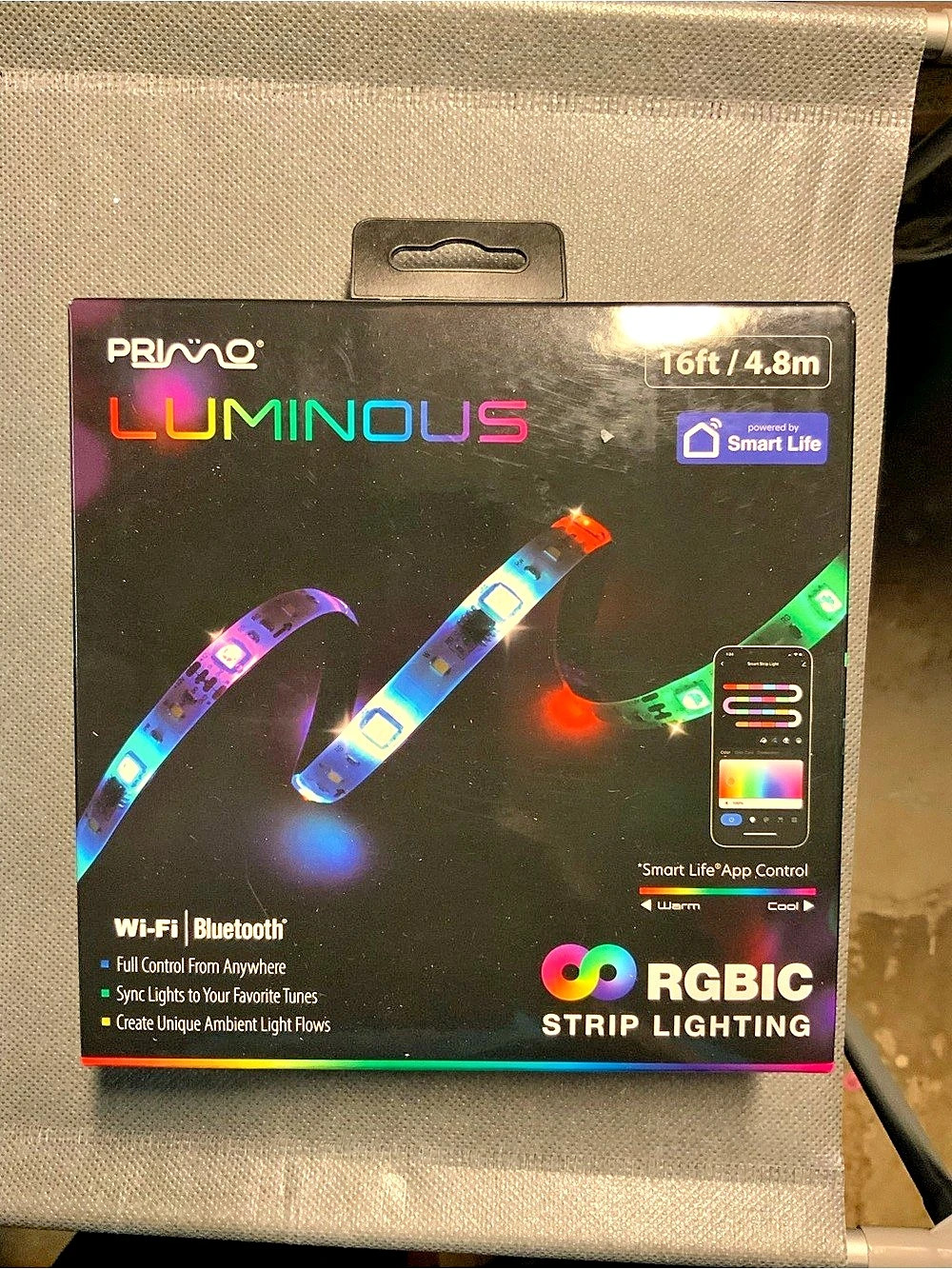 PRIMO Luminous RGbic Strip Lighting 16ft RGBIC LED Strip Lighting NWT